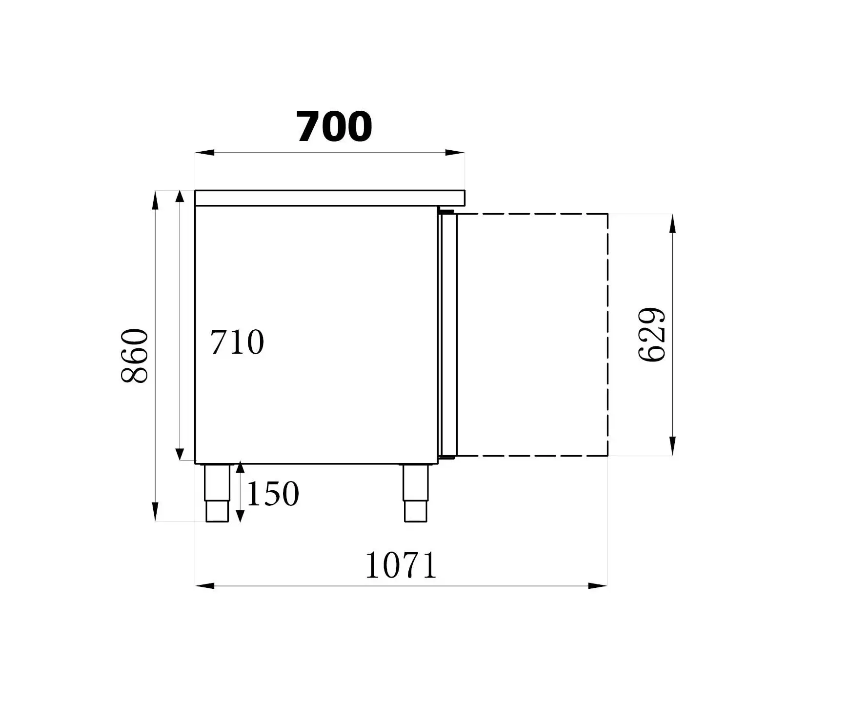 REFRIGERATED NEGATIVE COUNTER 2 DOORS - Image 2