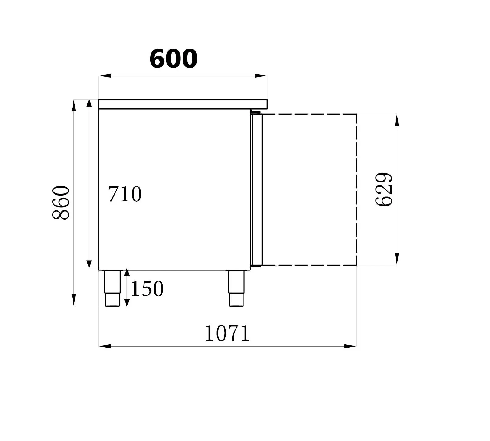 600 REFRIGERATED COUNTER 4 DOORS - Image 2