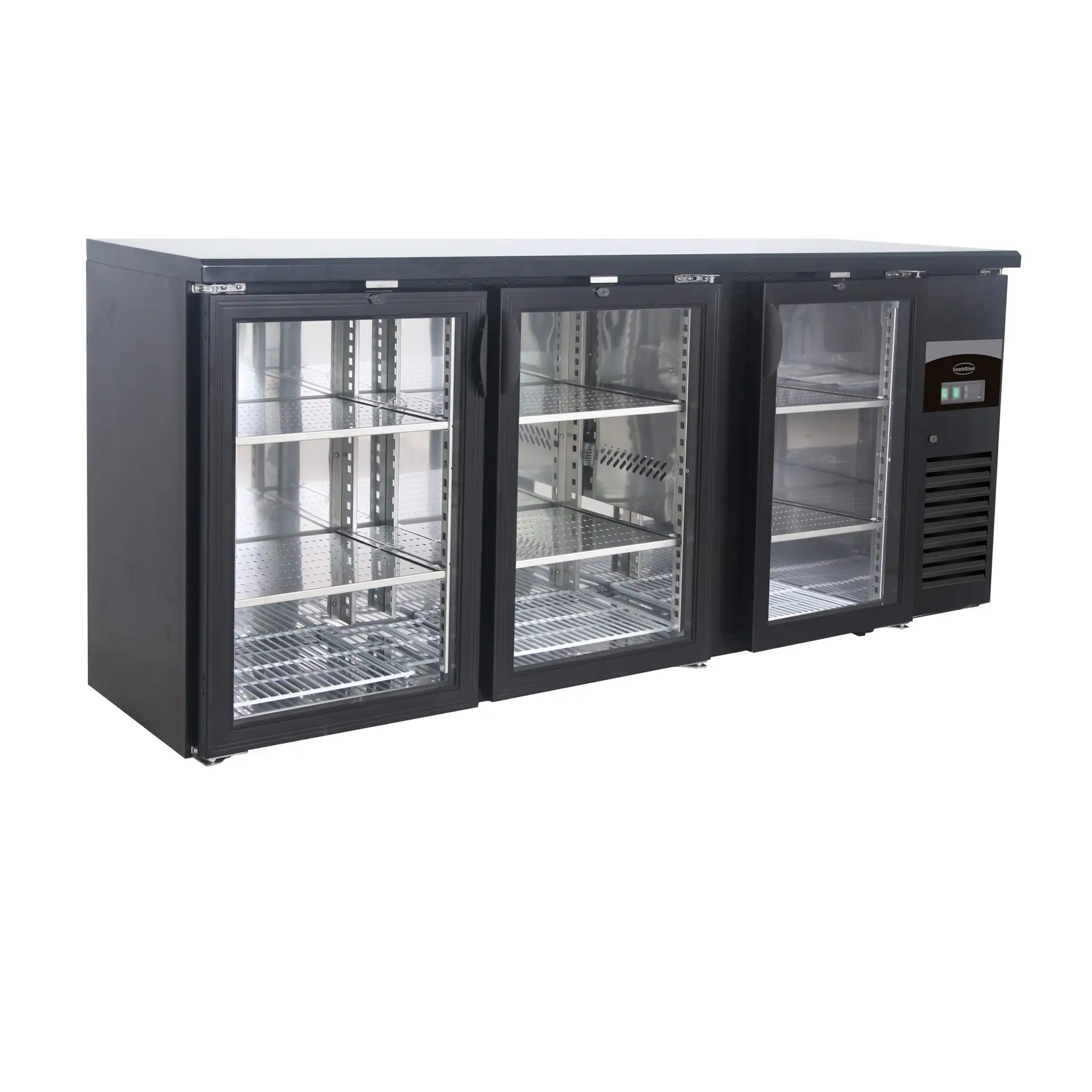 BACKBAR COOLER BLACK 3 GLASS DOORS