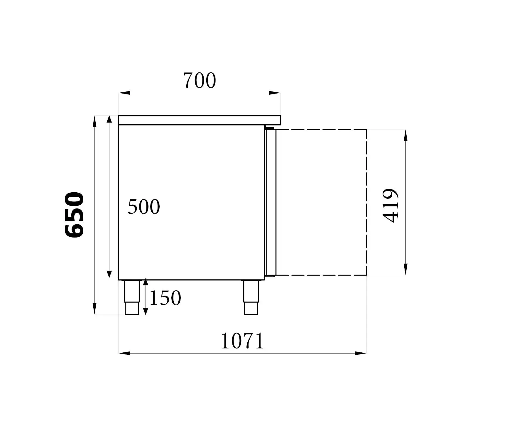 REFRIGERATED COUNTER HEIGHT 650 2 DOORS - Image 2
