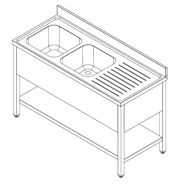 600 SINK UNIT SHELF FLAT PACKED 2 LEFT 2000 - Image 2