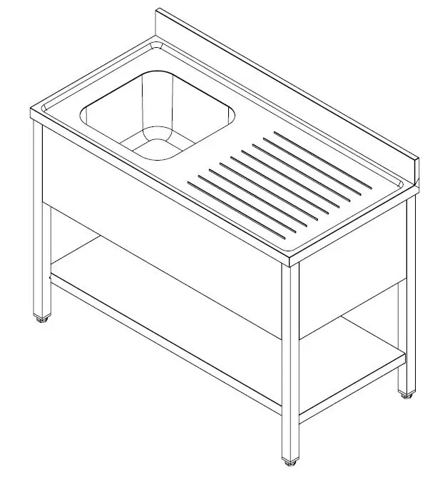 700 SINK UNIT SHELF FLAT PACKED 1 LEFT 1200 - Image 2