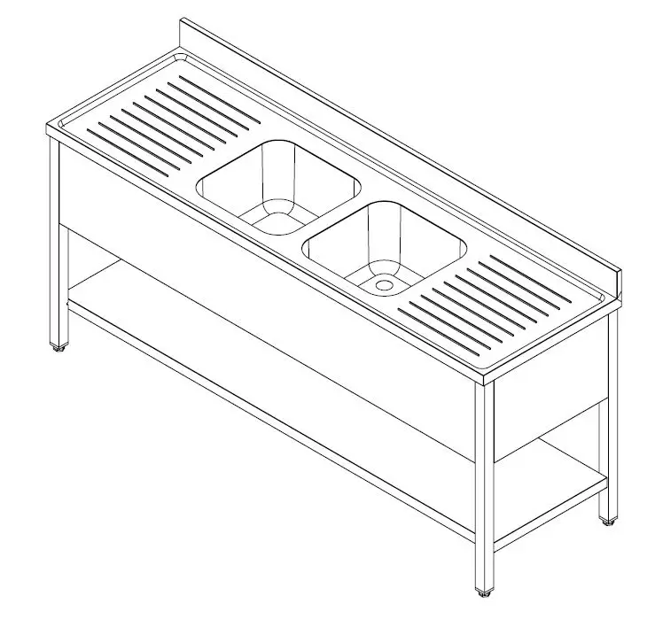 700 SINK UNIT SHELF FLAT PACKED 2 MIDDLE 2000 - Image 2