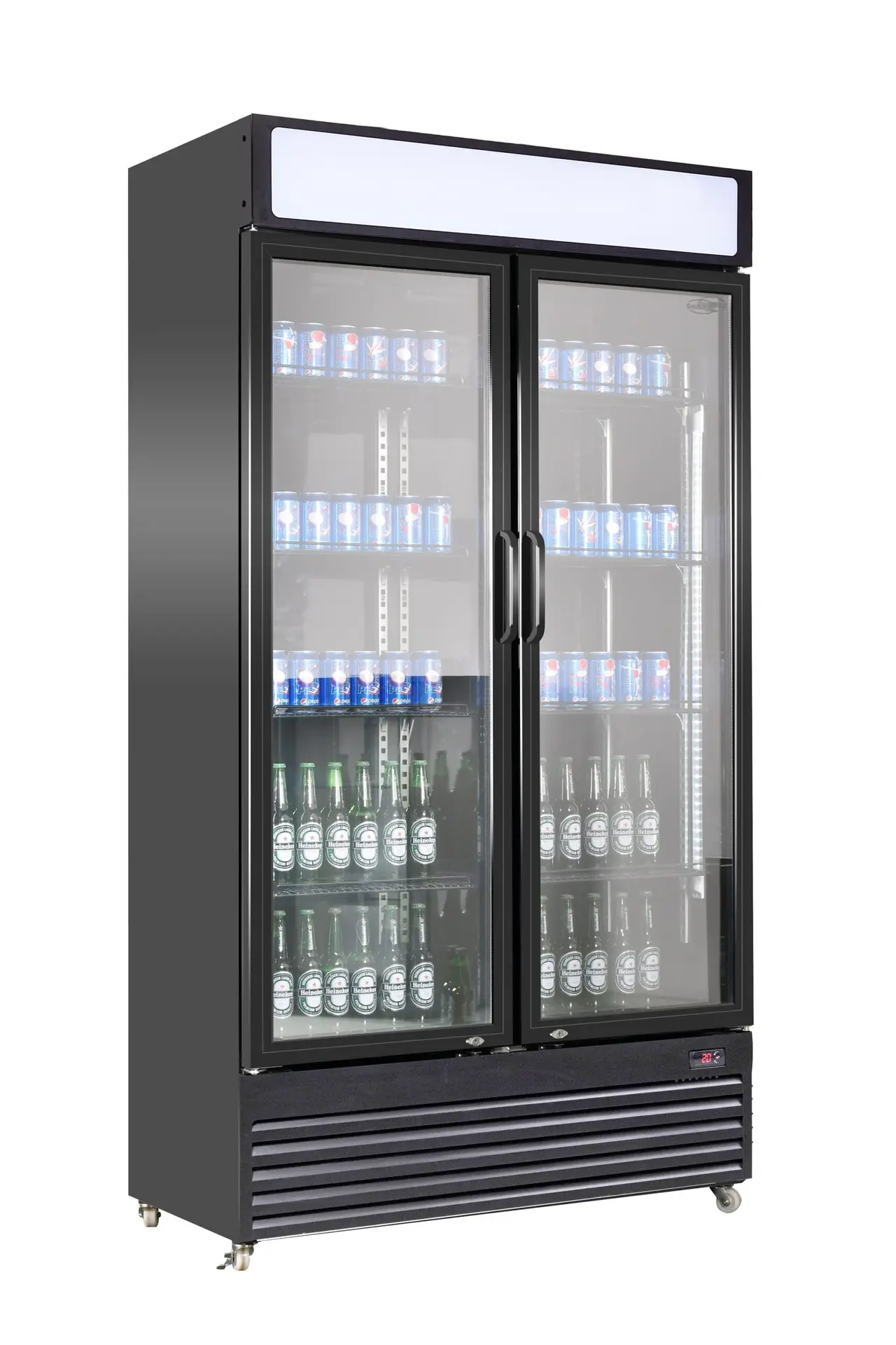 REFRIGERATOR 2 GLASS DOORS BEZ-780 GD BLACK