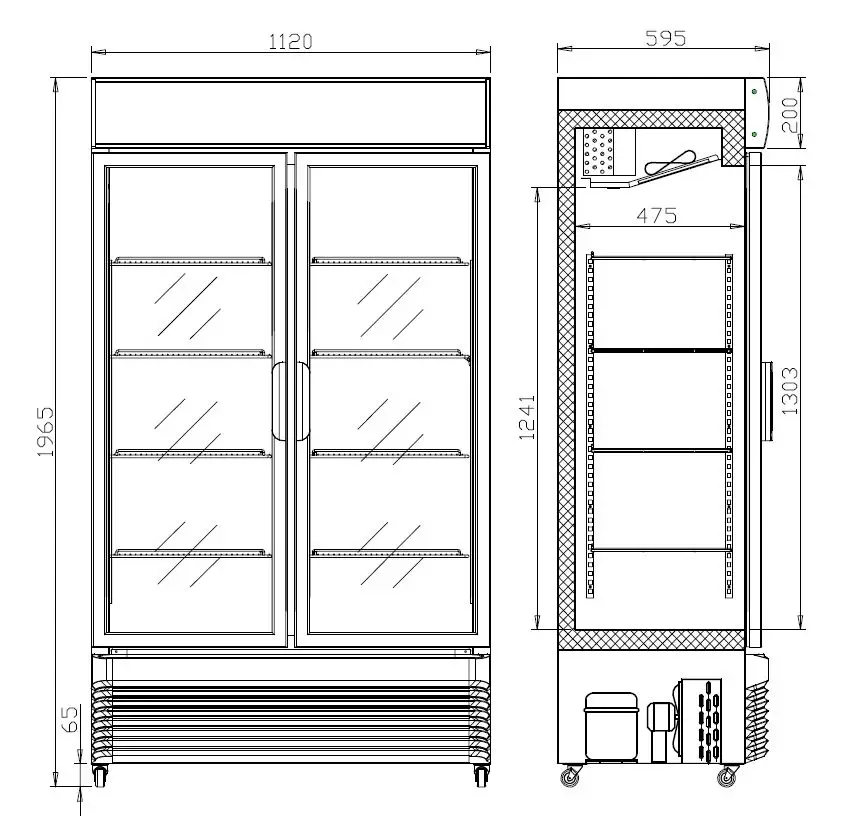 REFRIGERATOR WITH SLIDING GLASS DOORS BEZ-750 SL - Image 3