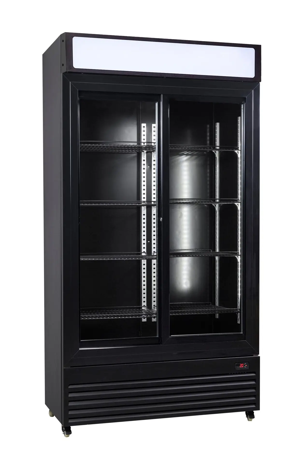 REFRIGERATOR WITH SLIDING GLASS DOORS BEZ-780 SL BLACK