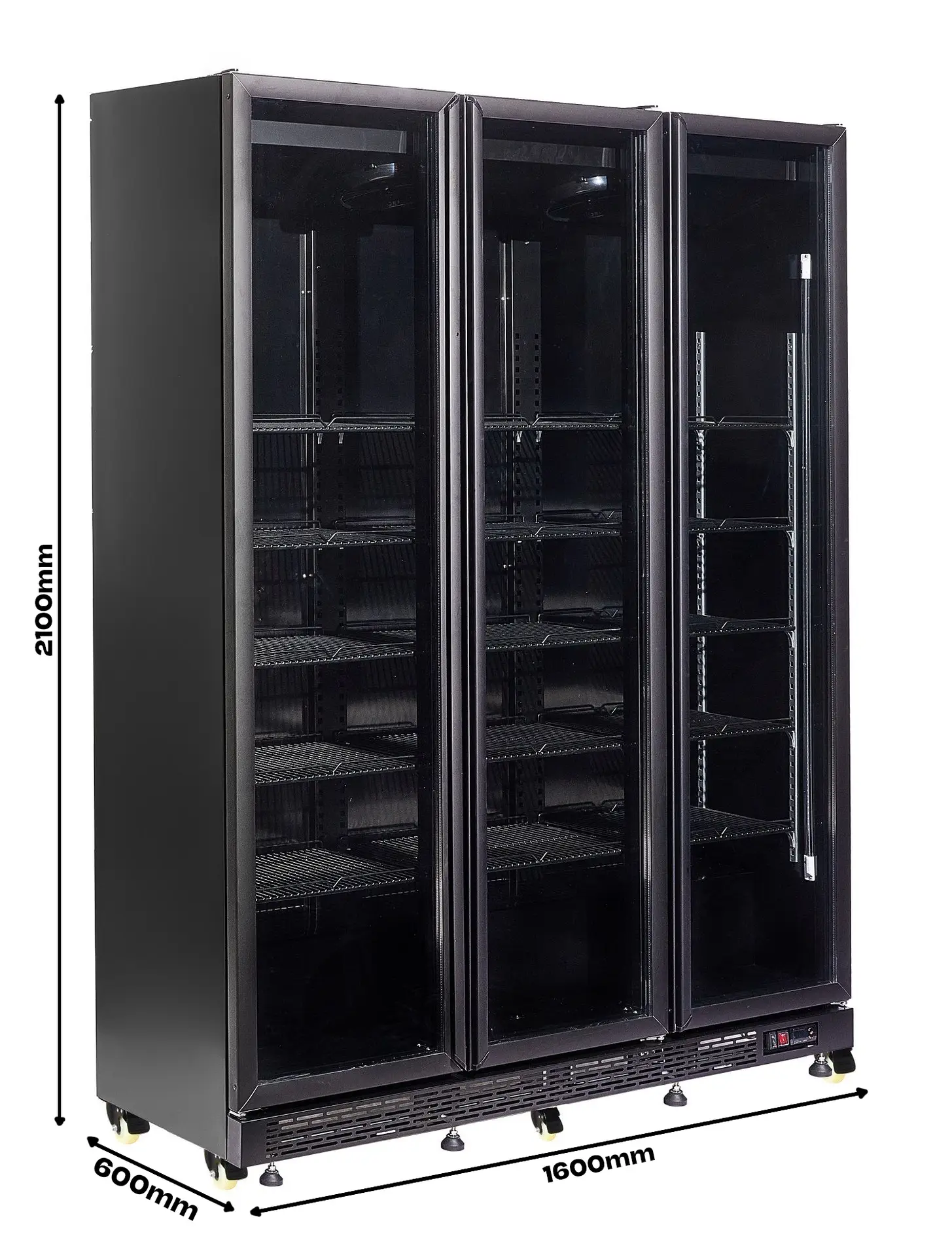 REFRIGERATOR 3 GLASS DOORS BLACK NAP-1200 HT - WITH DOOR HEATING - Image 8