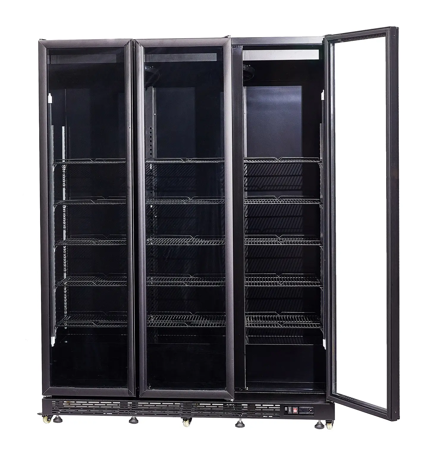 REFRIGERATOR 3 GLASS DOORS BLACK NAP-1200 HT - WITH DOOR HEATING - Image 4