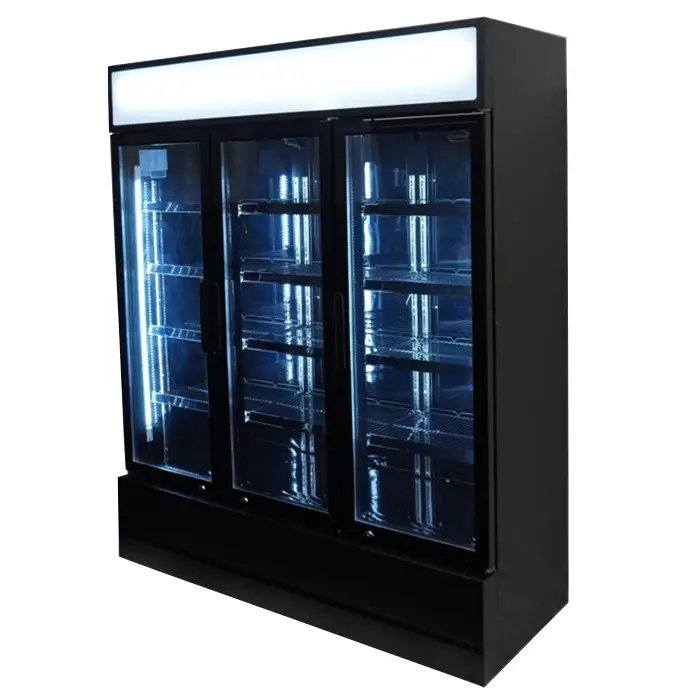 REFRIGERATOR 3 GLASS DOORS BLACK FCU-1200 BL - Image 5