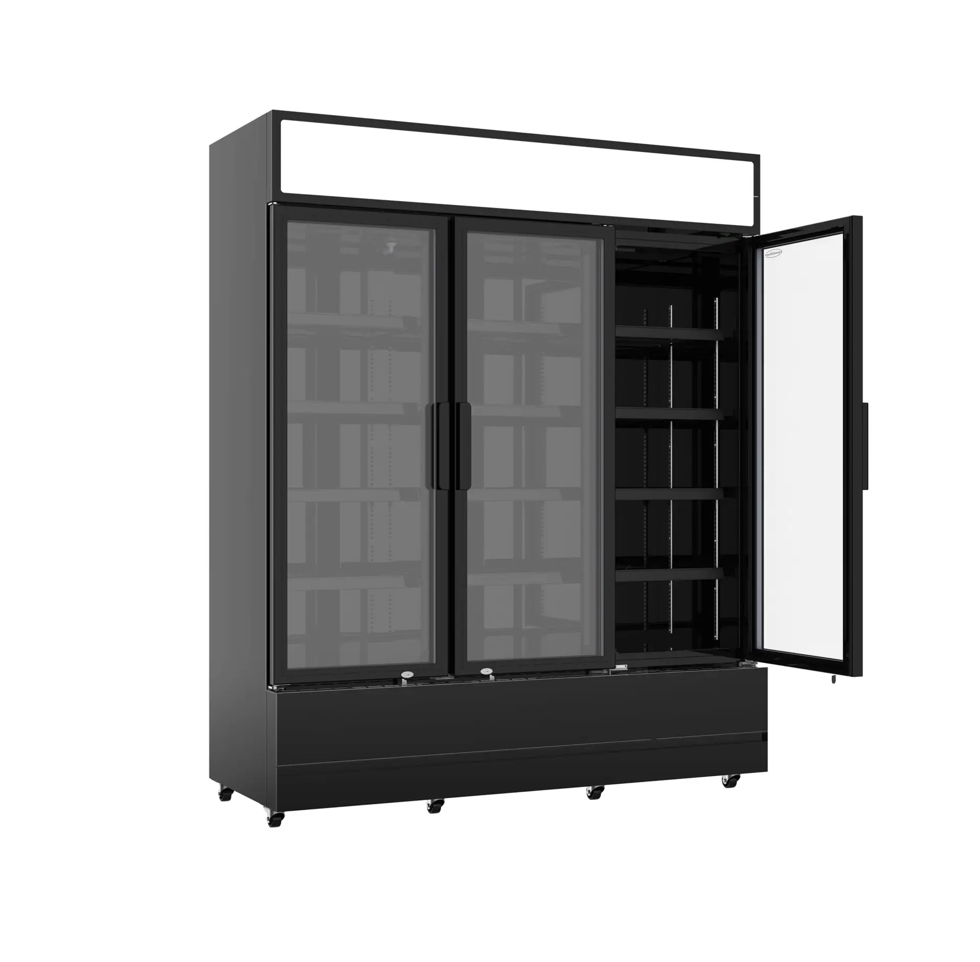 REFRIGERATOR 3 GLASS DOORS BLACK FCU-1200 BL - Image 2