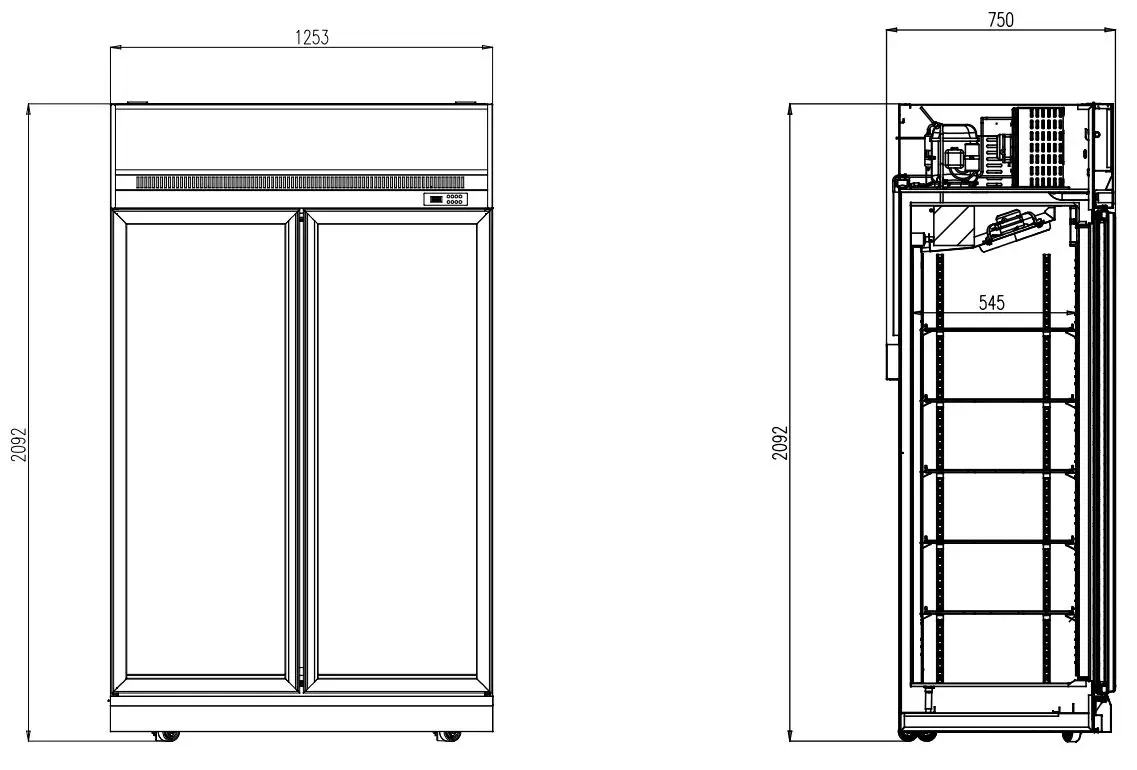 REFRIGERATOR 2 GLASS DOORS INS-1000R - Image 2