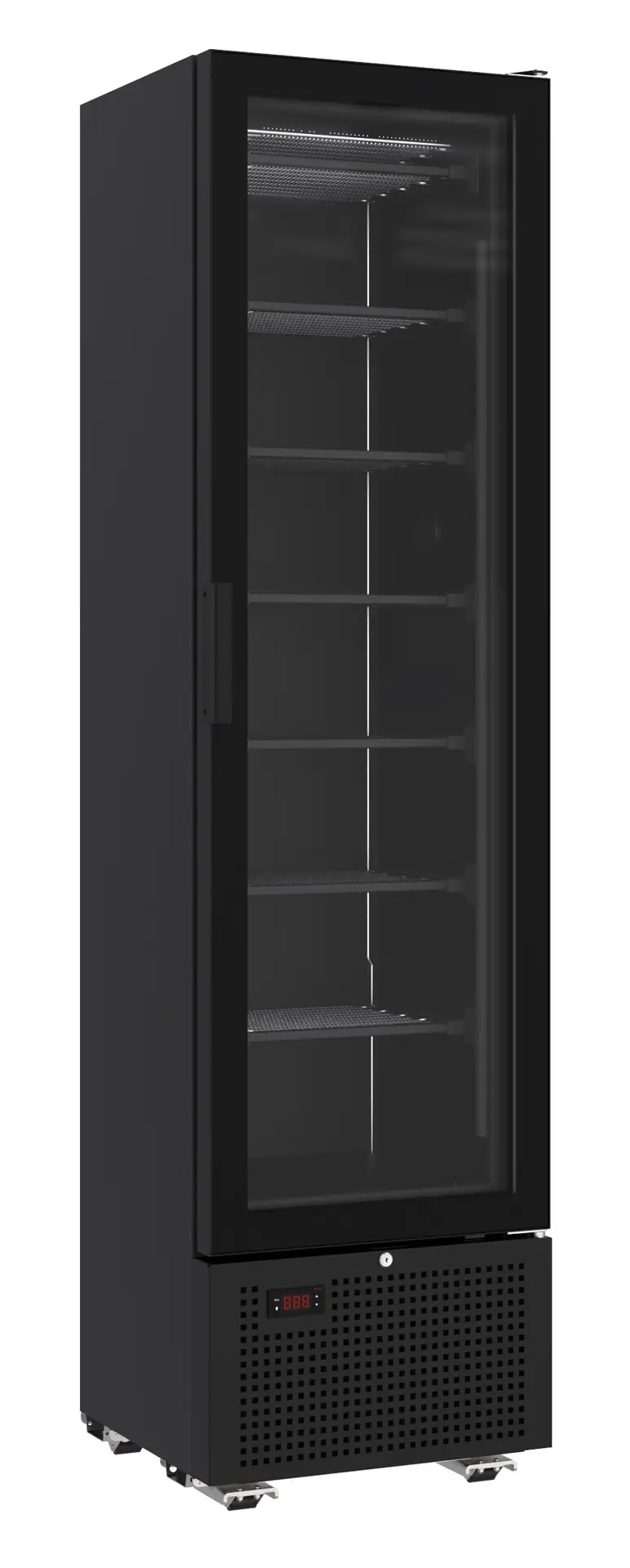 FREEZER 1 GLASS DOOR BLACK 221L