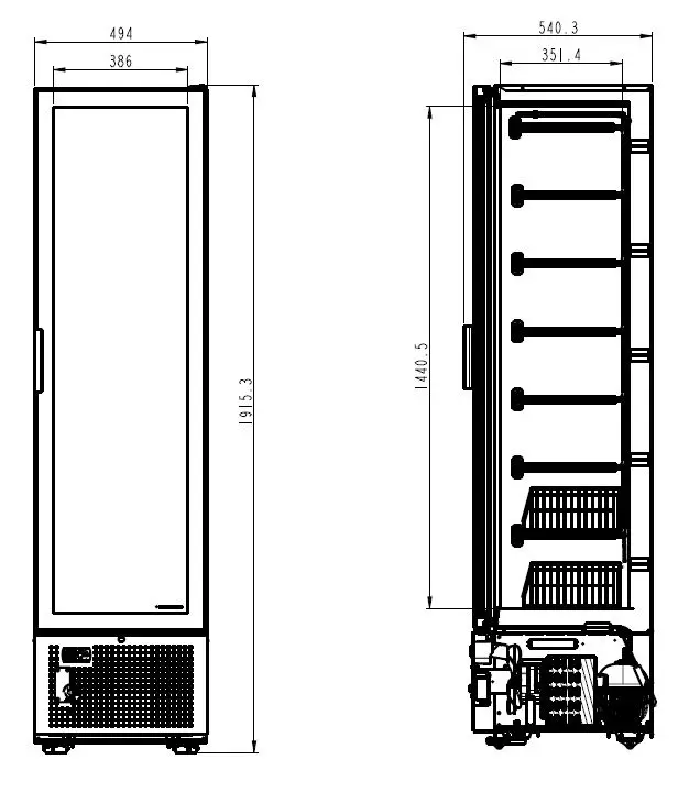 FREEZER 1 GLASS DOOR BLACK 221L - Image 2