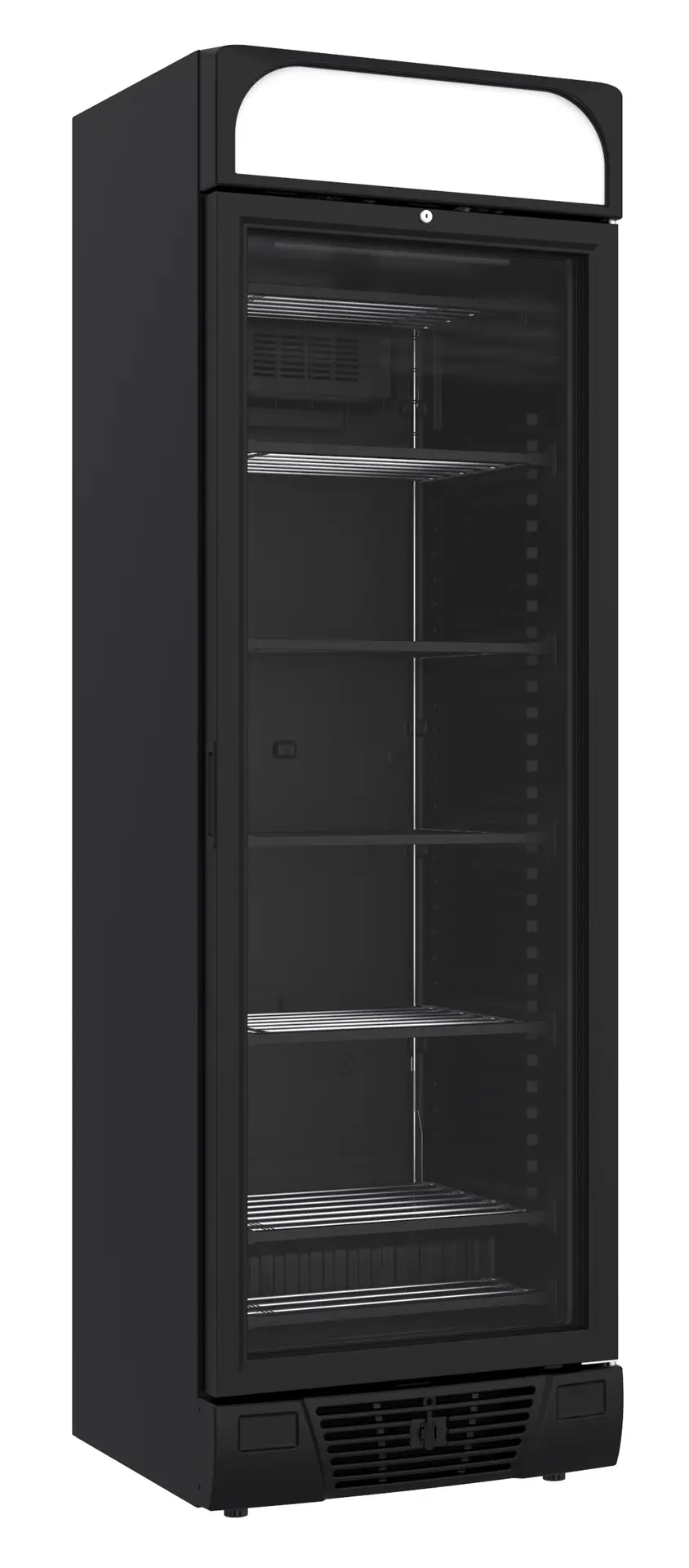 FREEZER 1 GLASS DOOR BLACK 382L