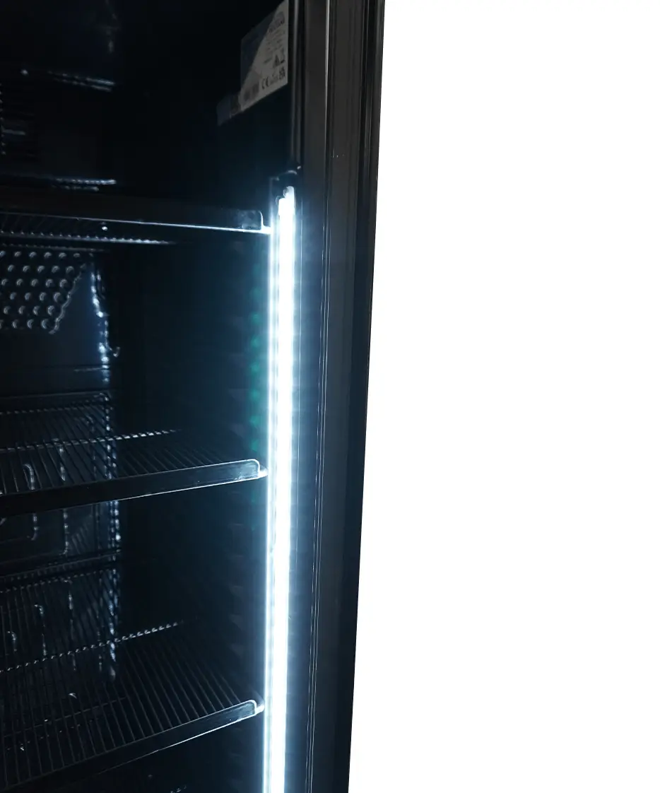 REFRIGERATOR 1 GLASS DOOR 382L BLACK WITHOUT LIGHT BOX - Image 4