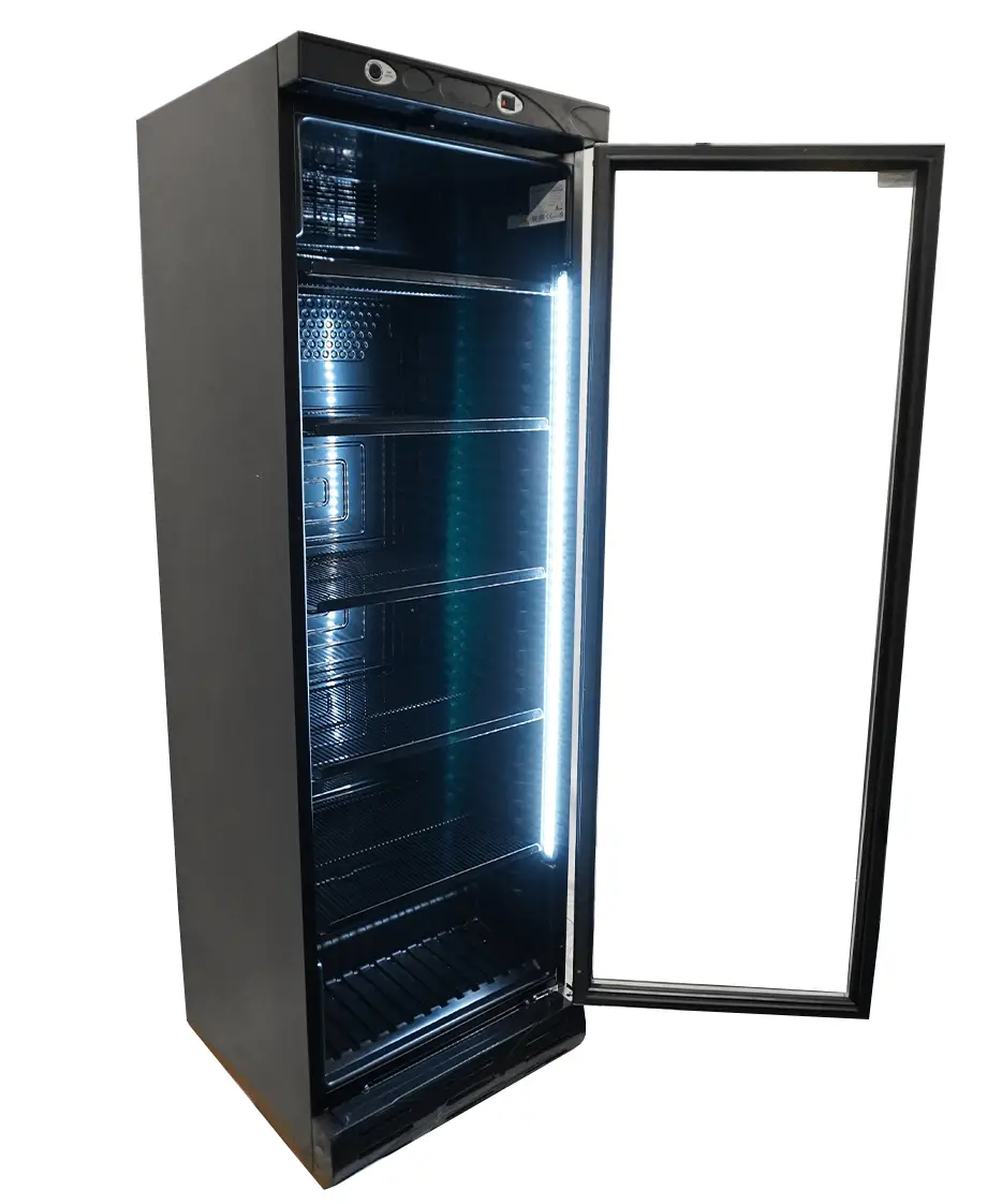 REFRIGERATOR 1 GLASS DOOR 382L BLACK WITHOUT LIGHT BOX - Image 3
