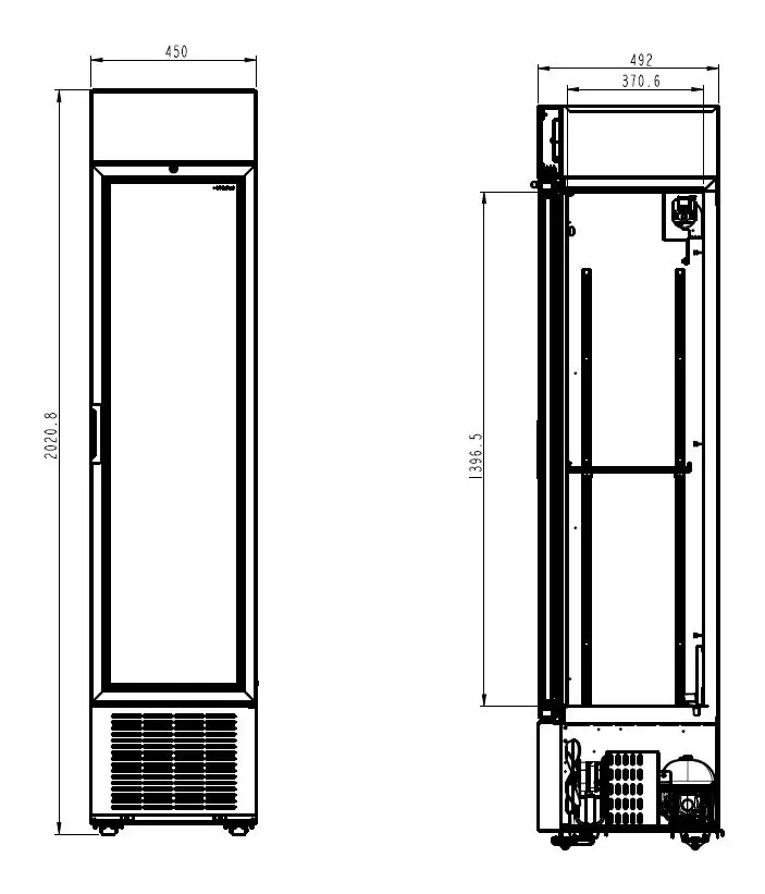 REFRIGERATOR 1 GLASS DOOR BLACK 232L *TRANSPORT ON REQUEST* - Image 2