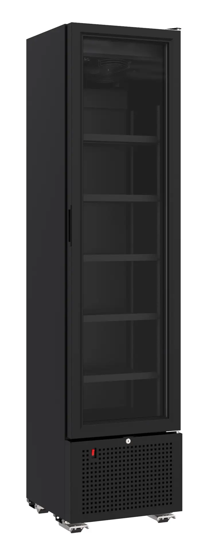 REFRIGERATOR 1 GLASS DOOR BLACK 221L
