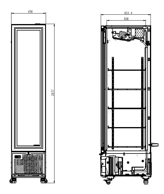 REFRIGERATOR 1 GLASS DOOR BLACK 348L *TRANSPORT ON REQUEST* - Image 2