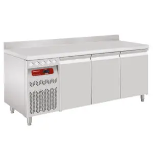 Diamond DT178/P9AGX 3 Door Stainless Steel Refrigerated Counter with Splashback, 405 Litres
