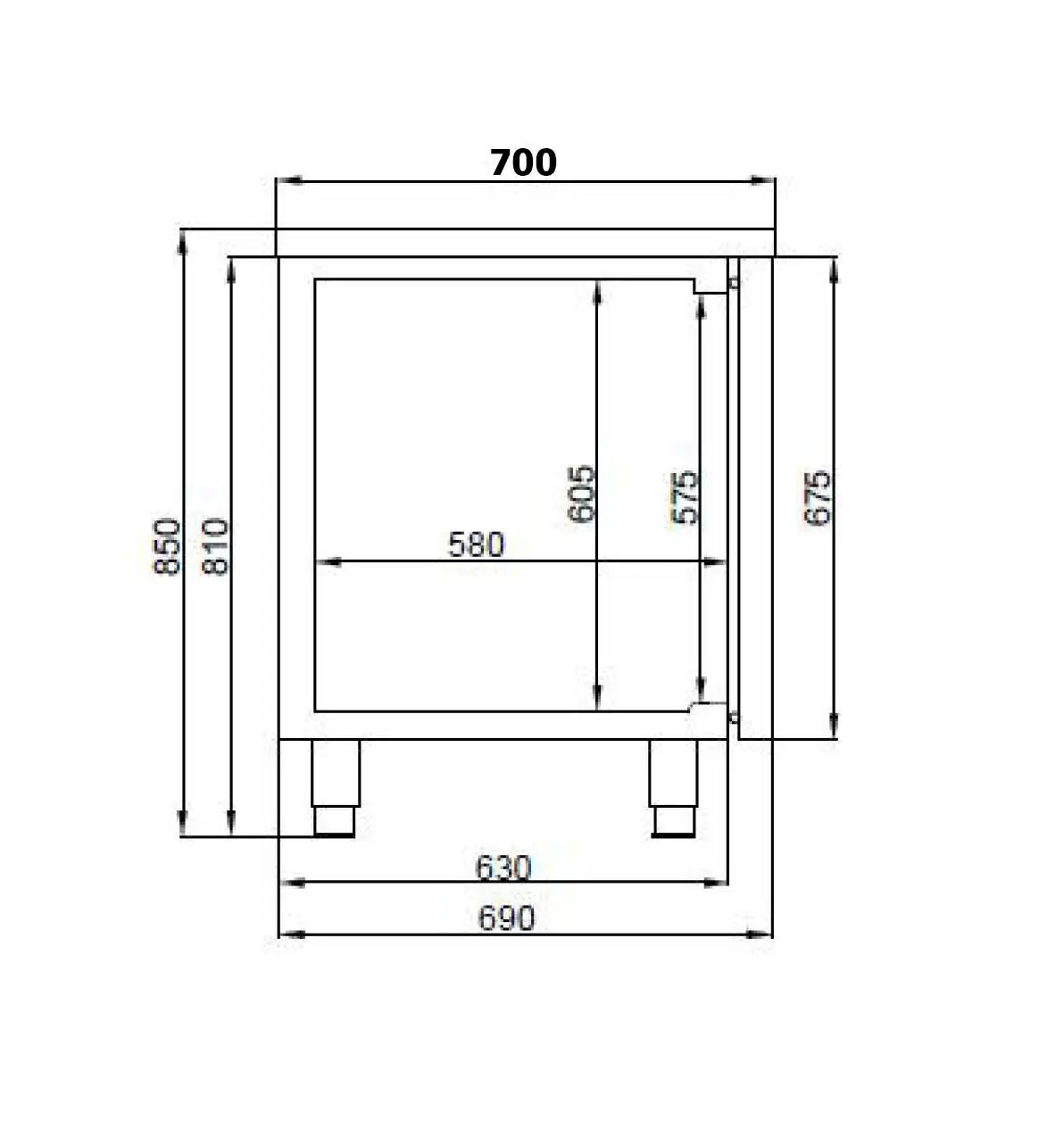 700 REFRIGERATED COUNTER 3 DOORS EXCL. MOTOR - Image 3