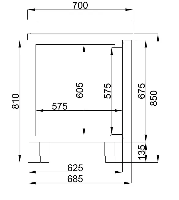 700 REFRIGERATED COUNTER 4 DOORS - Image 2