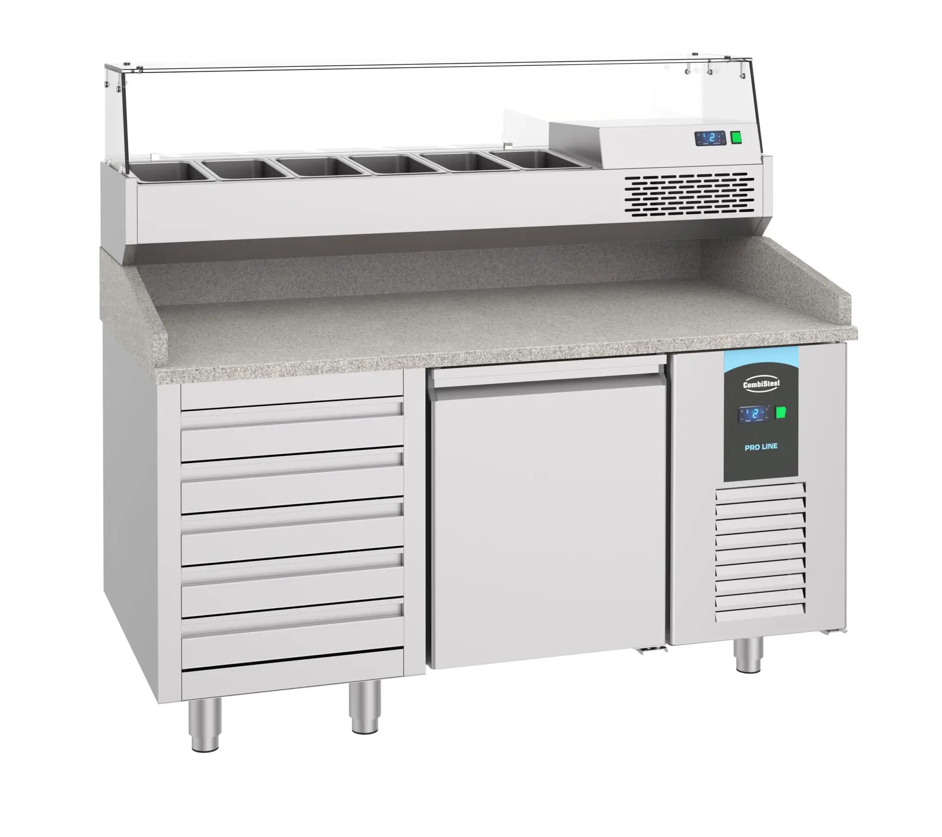 PIZZA COUNTER 1 DOOR 5 DRAWERS - Image 2