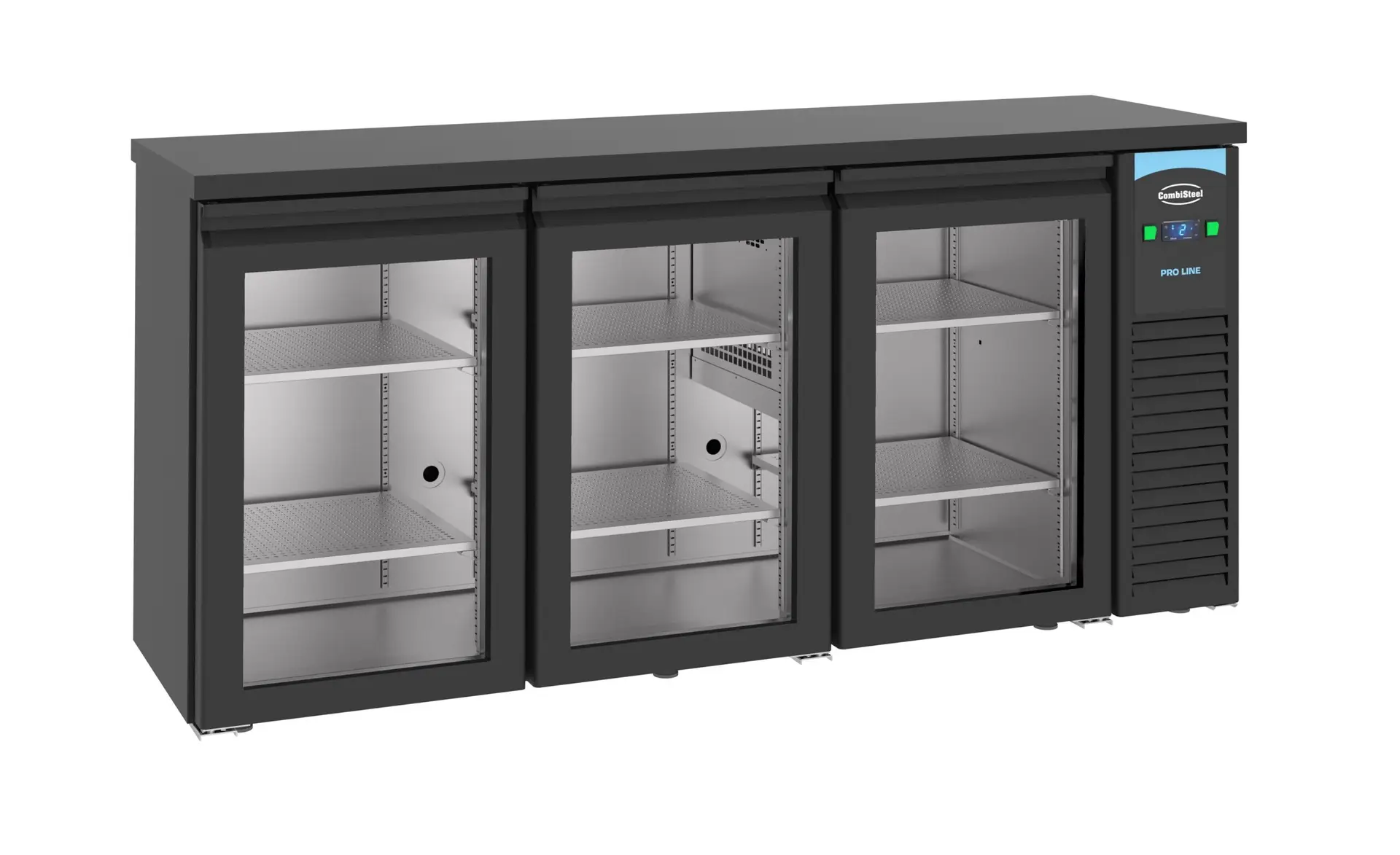 BARCOOLER BLACK 3 GLASS DOORS
