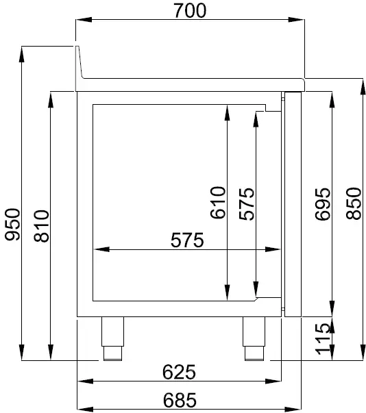 700 REFRIGERATED COUNTER UPSTAND 4 DOORS MONOBLOCK ENERGY LINE - Image 3