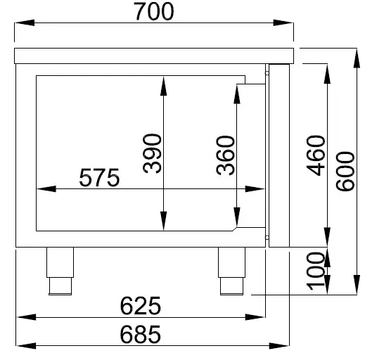 REFRIGERATED COUNTER 600 HEIGHT 4 DRAWERS - Image 3