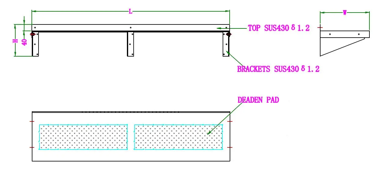 300 SS WALL SHELVES 1200 INCL. BRACKETS - Image 2