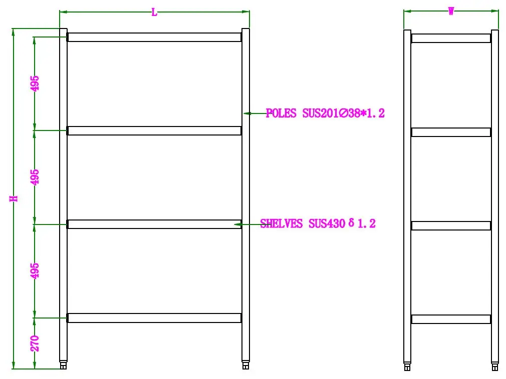 SHELF UNITS 4 LEVELS FLAT-PACKED 1000 - Image 2
