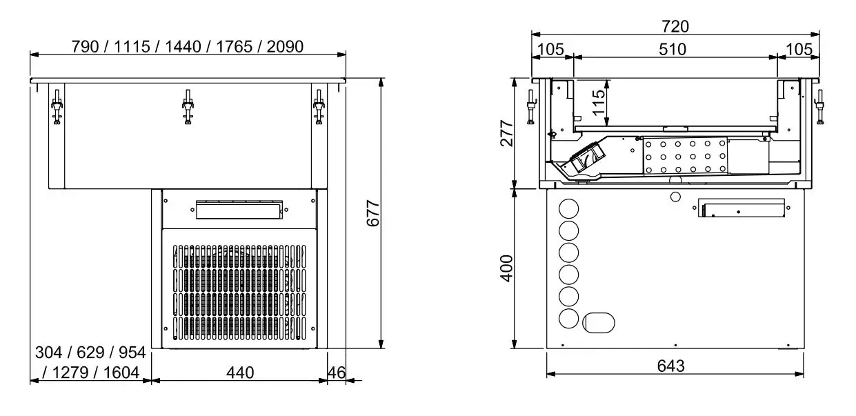 DROP-IN REFRIGERATED UNIT VENTILATED 4/1 - 160MM - Image 2