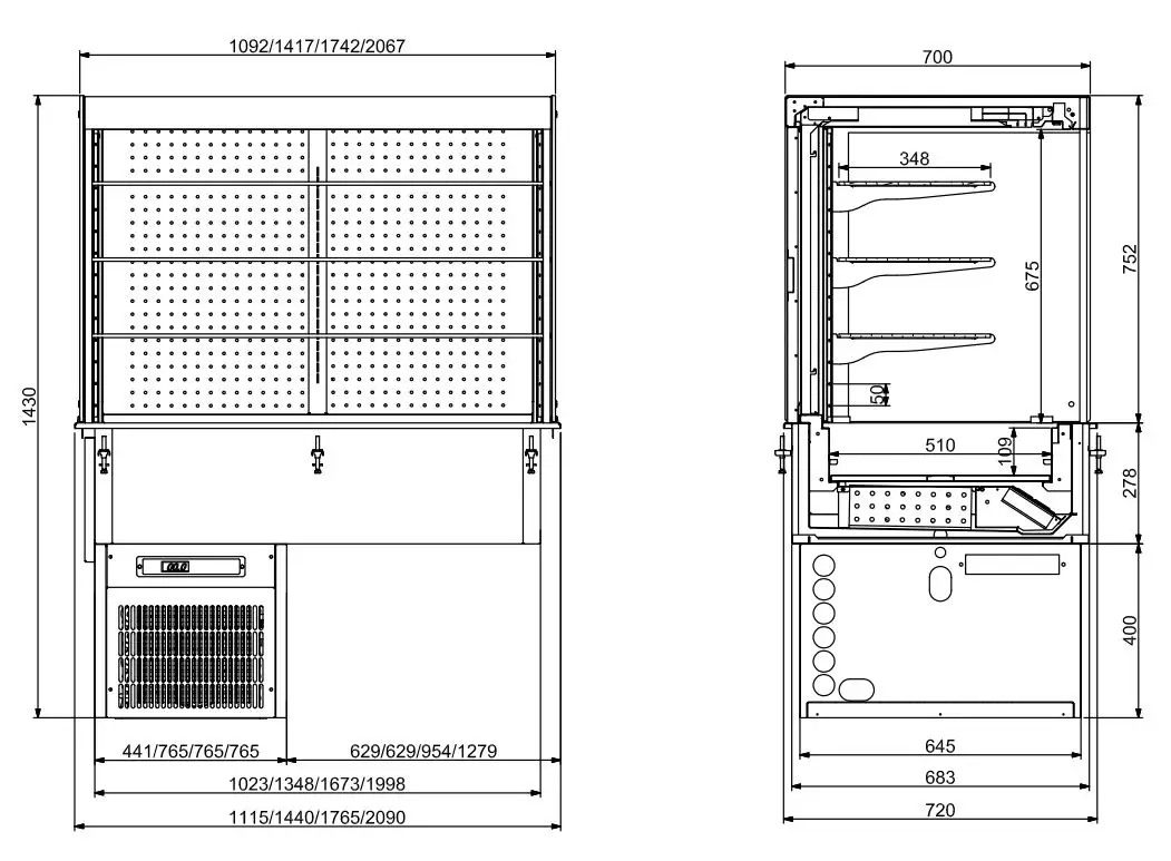 DROP-IN CUBIC REFRIGERATED DISPLAY WALL MODEL - ROLL-UP 3/1 - Image 2