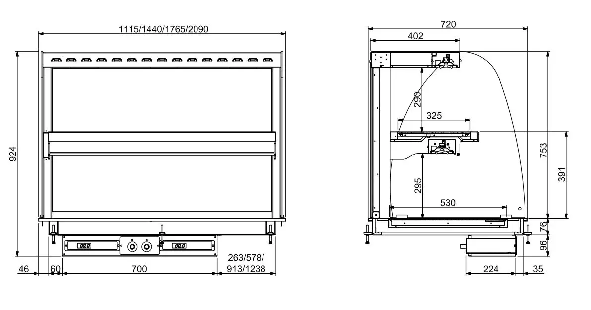 DROP-IN CURVED HEATED CERAMIC DISPLAY WALL MODEL - BLACK 4/1 - Image 2