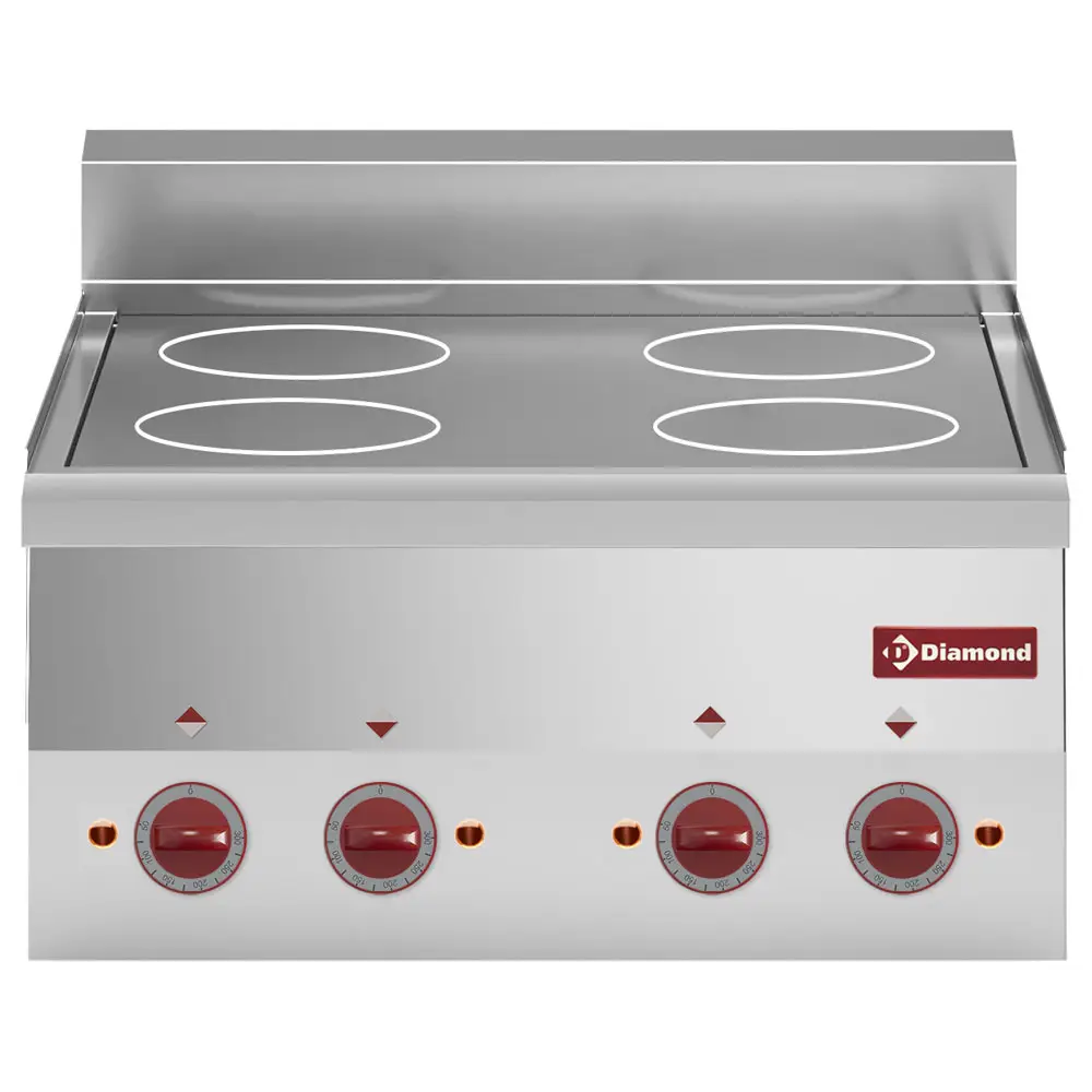 Diamond E60/4VC6T-N Vitroceramic Electric 4 Induction Hob Cooker, 8.6kW