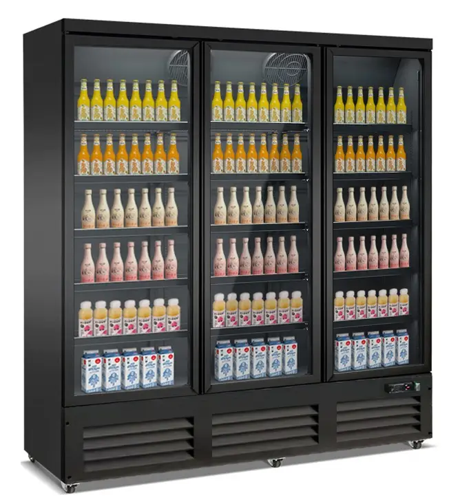 FREEZER 3 GLASS DOORS BLACK CEB-1600F BL