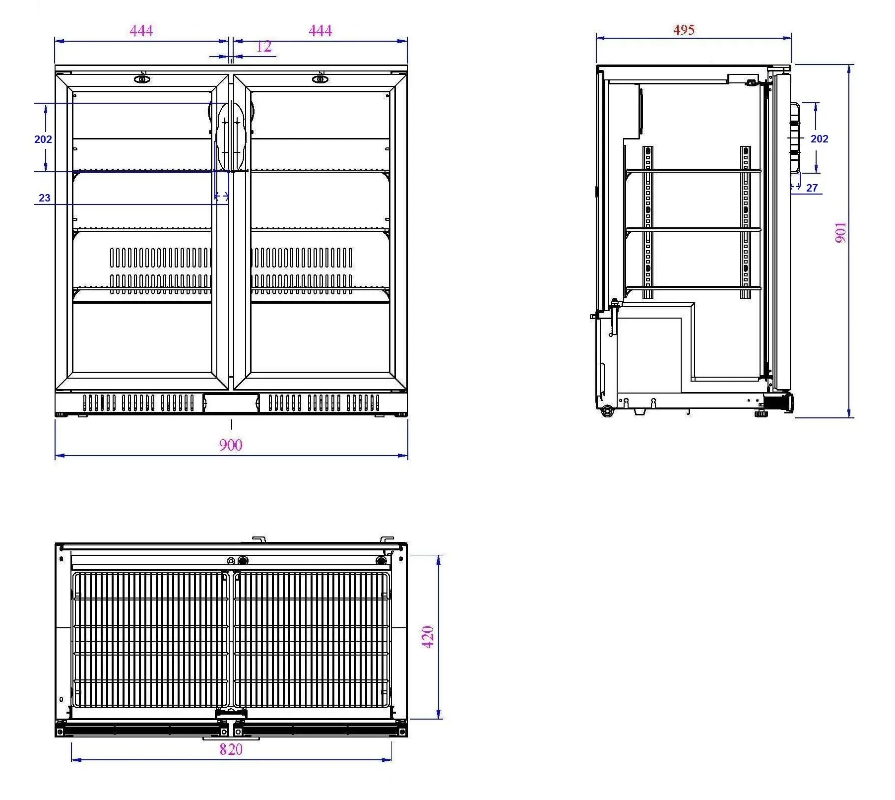 BACKBAR COOLER BLACK 2 DOORS - Image 2