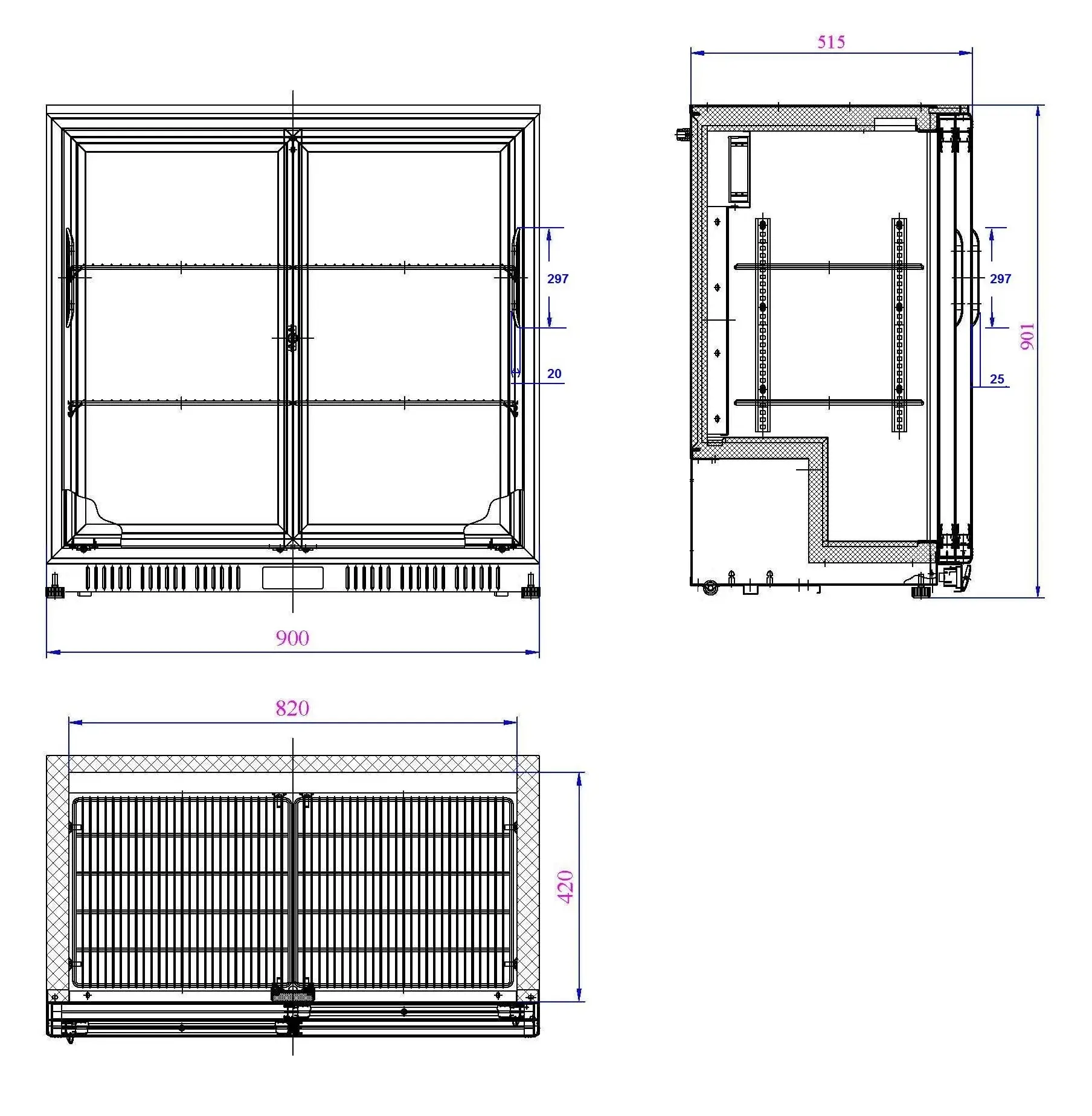 BACKBAR COOLER BLACK 2 SLIDING DOORS - Image 2