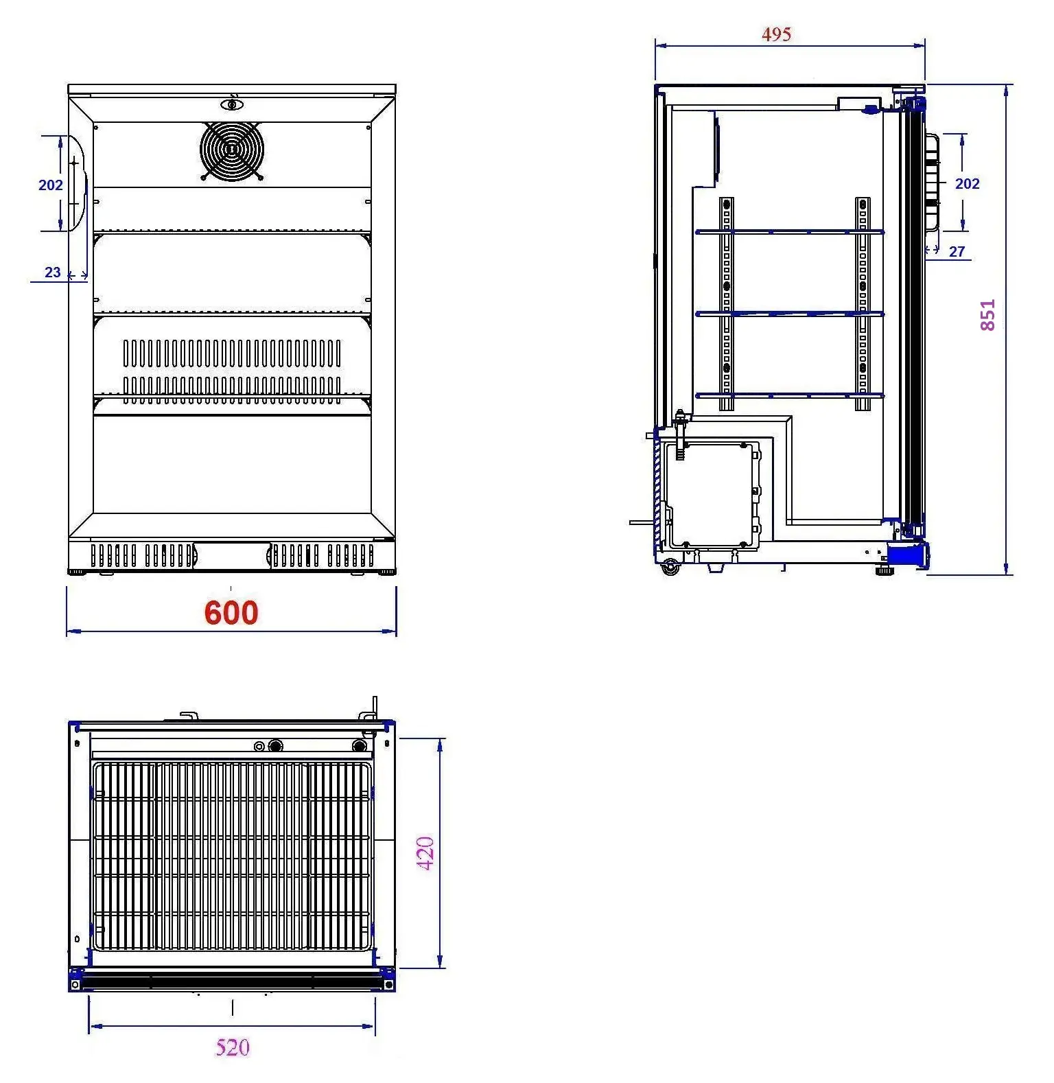 BACKBAR COOLER BLACK 1 DOOR - Image 2