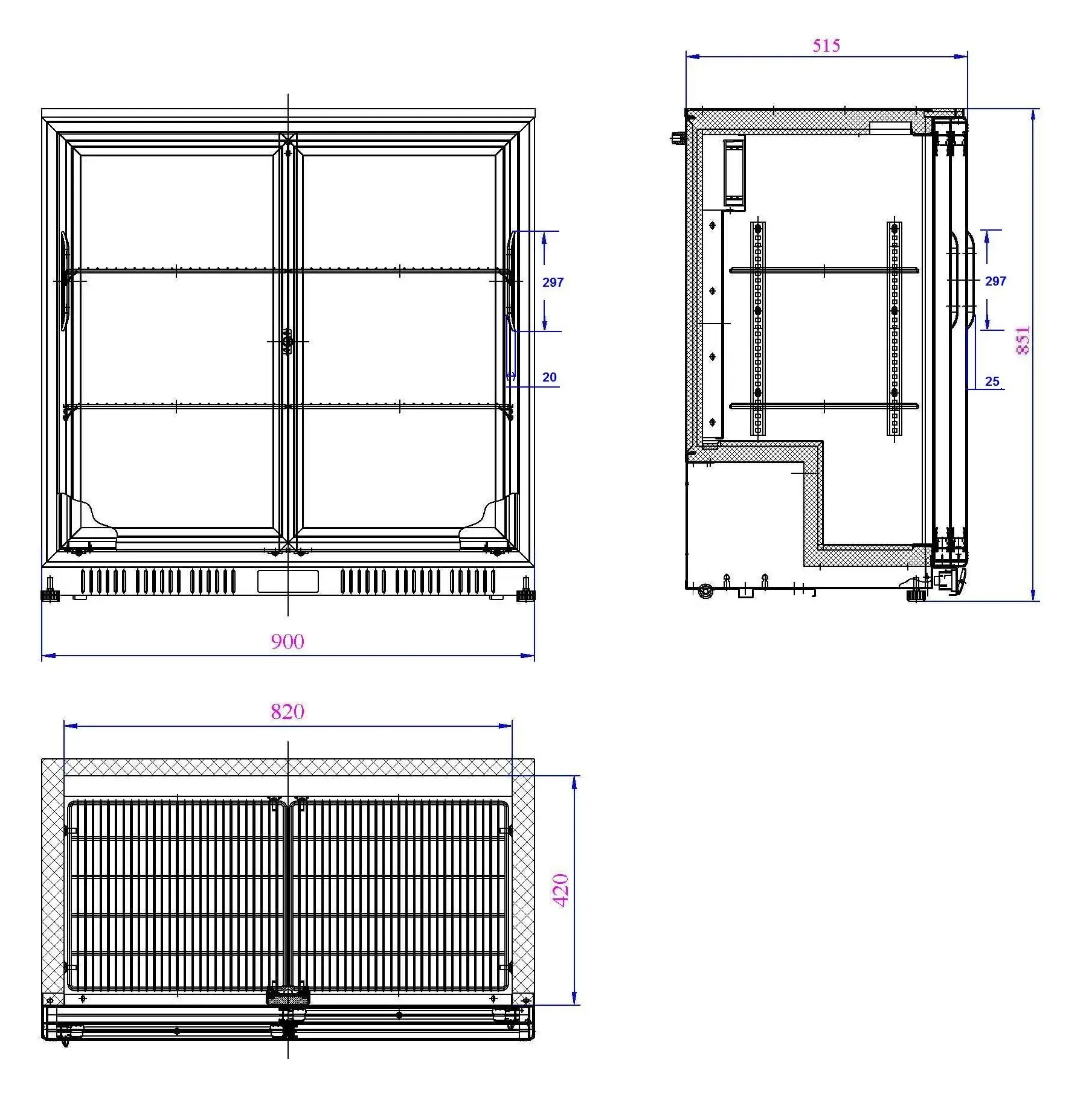 BACKBAR COOLER BLACK 2 SLIDING DOORS - Image 2