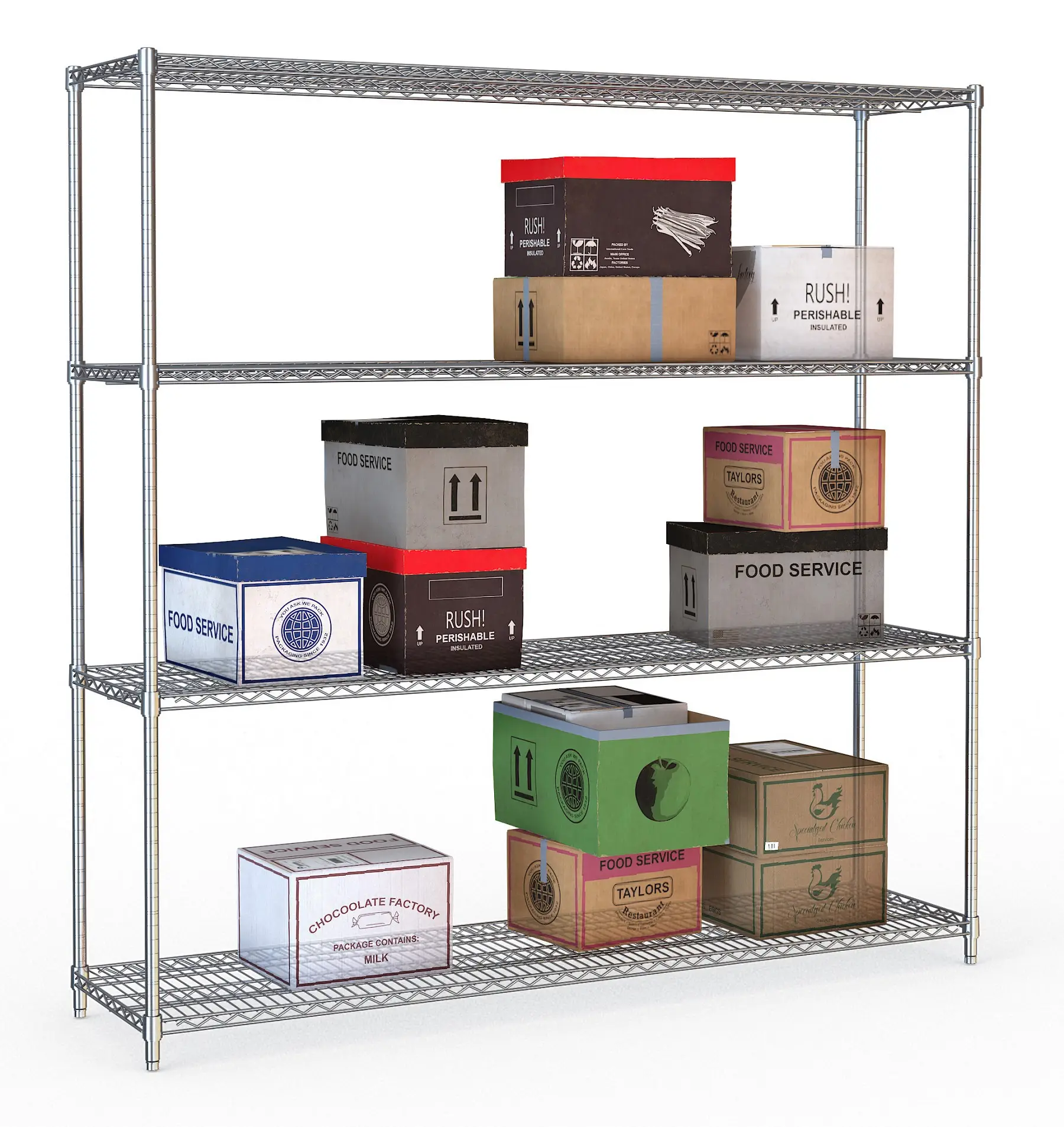 SHELF UNITS 4 LEVELS 1800 FLAT PACKED - Image 2