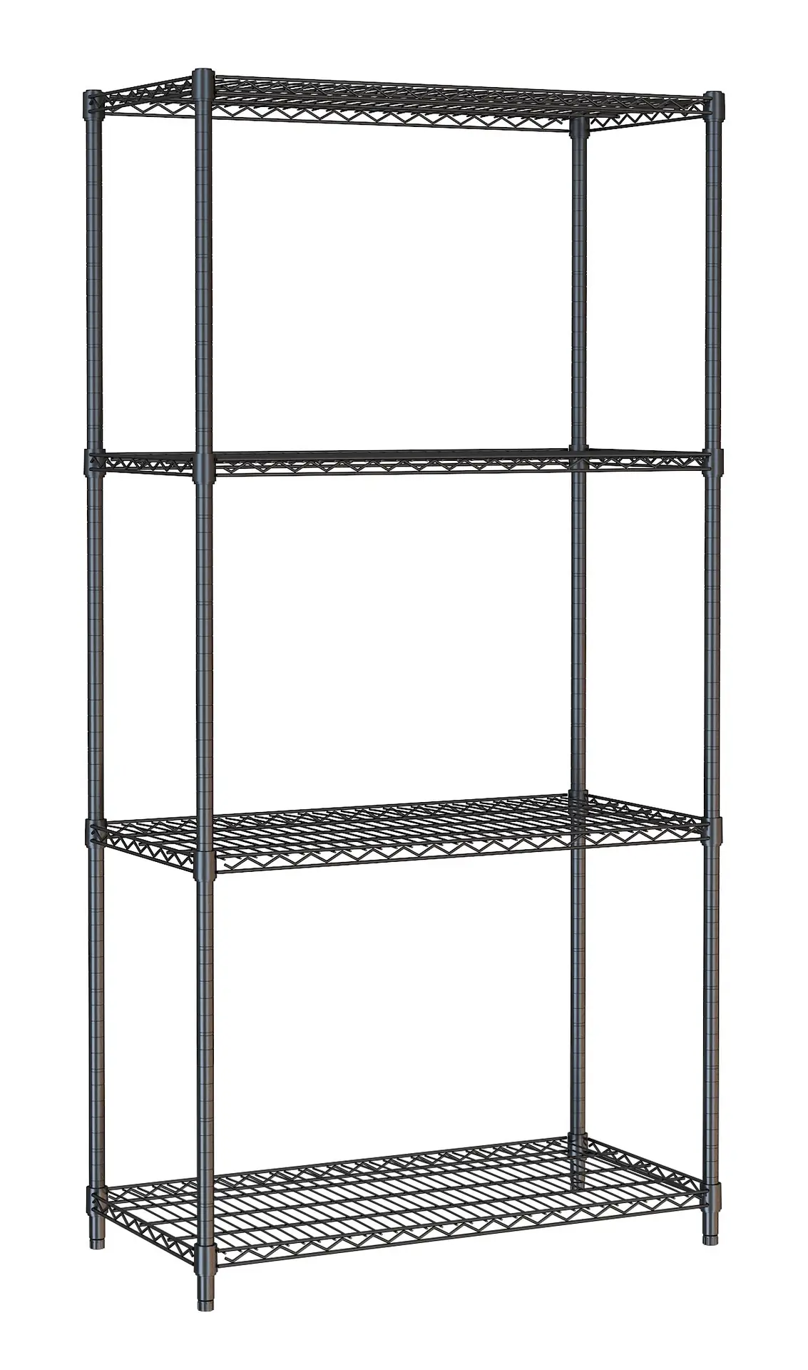 SHELF UNITS 4 LEVELS 900 BLACK FLAT PACKED