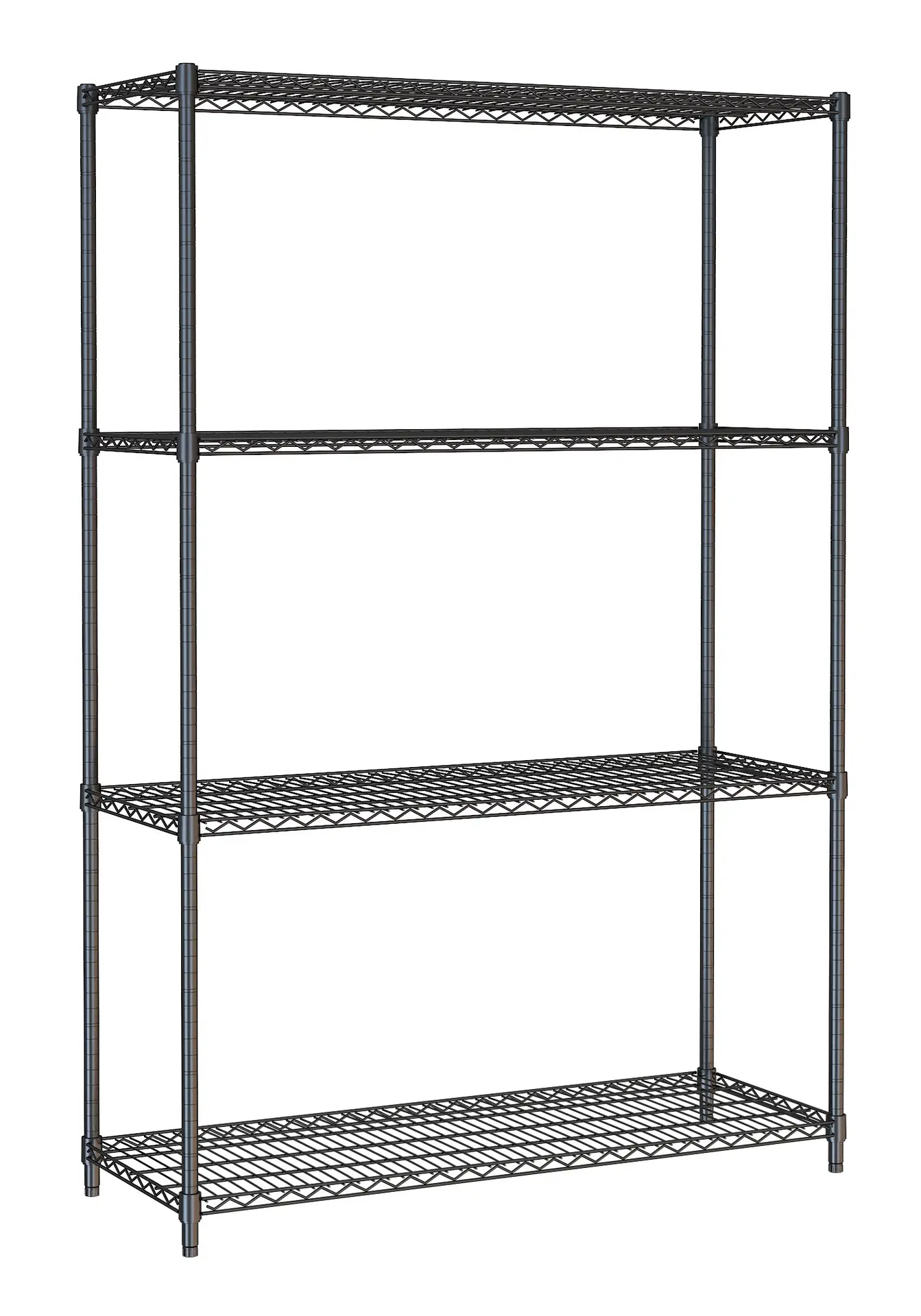 SHELF UNITS 4 LEVELS 1200 BLACK FLAT PACKED