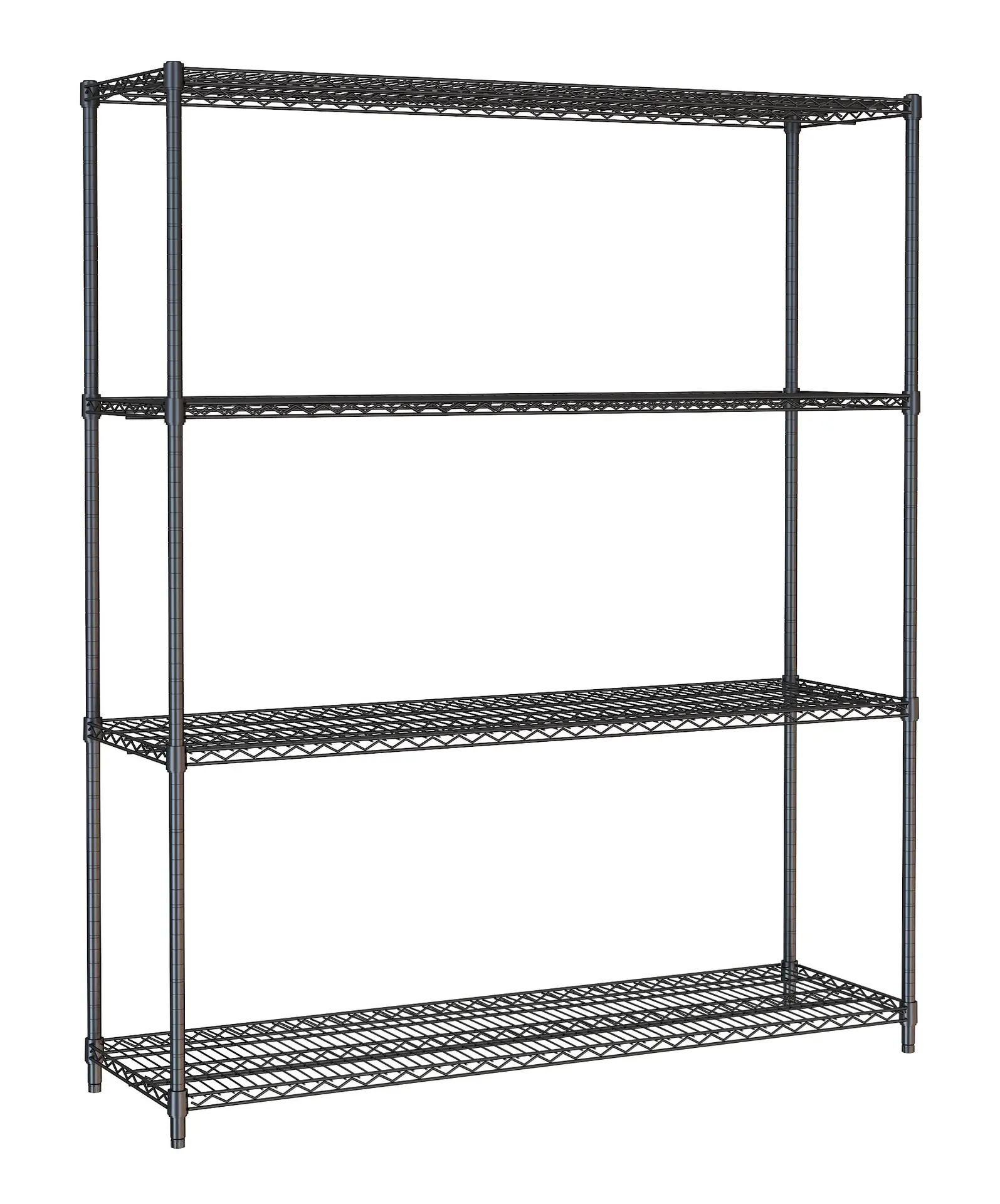 SHELF UNITS 4 LEVELS 1500 BLACK FLAT PACKED