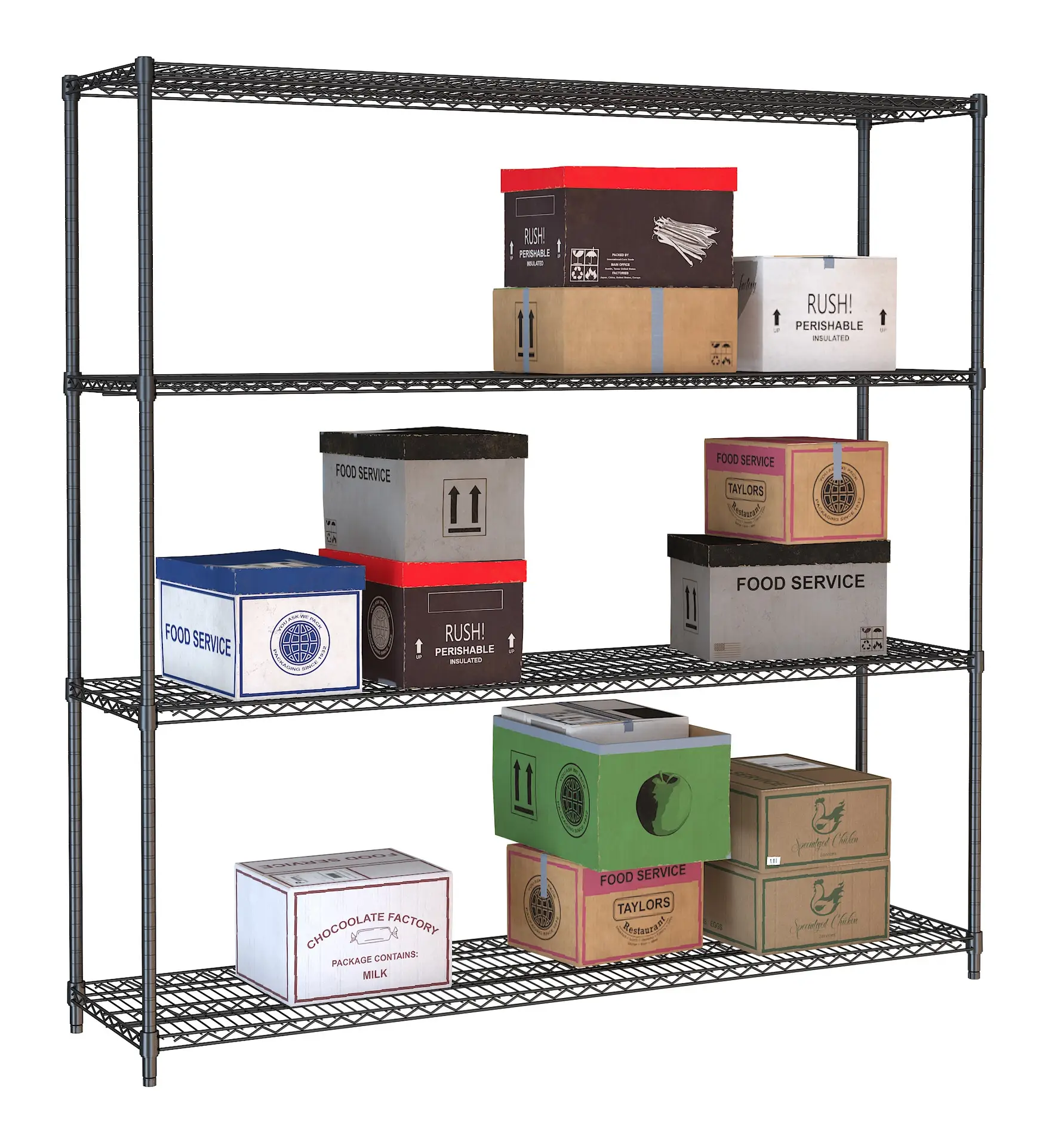 SHELF UNITS 4 LEVELS 1800 BLACK FLAT PACKED - Image 2