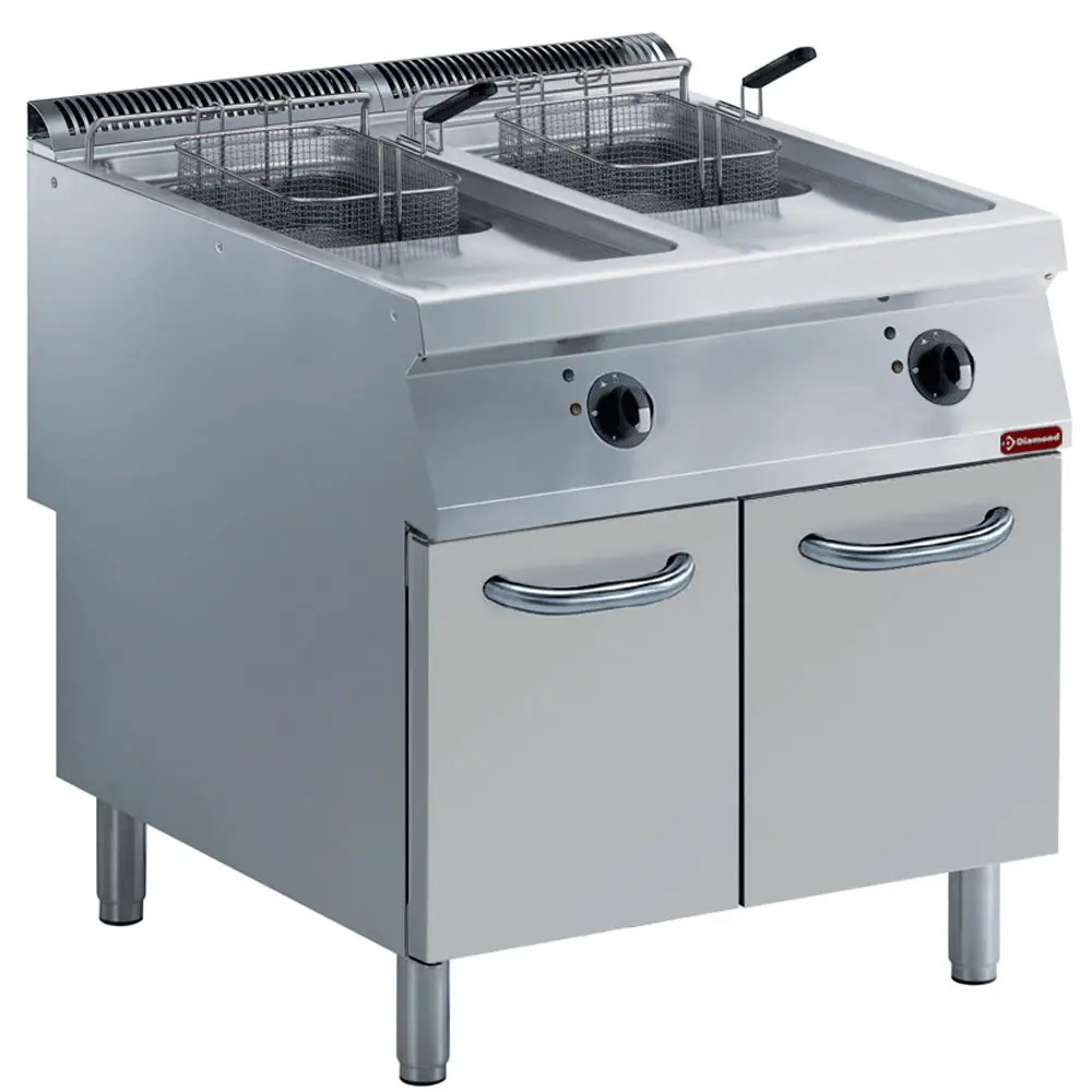 Diamond E22/F30A8-N Double Basket Freestanding Electric Fryer on Neutral Closed Cupboard, 20kW