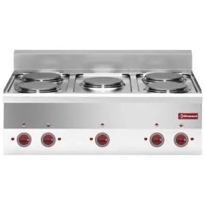 Diamond E60/5P9T-N 5 Rounded Hobs Countertop Electric Range Cooker, 10kW