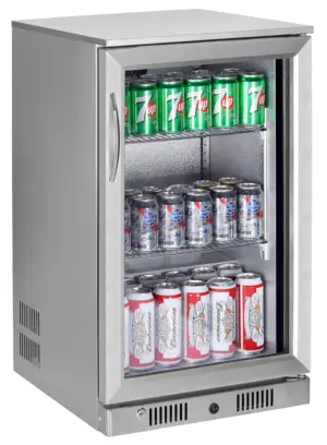 Sterling Pro Green SP1HC-STS Single Door Stainless Steel Bottle Cooler, 106 x 330ml Bottles