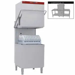Diamond DCR37/6-AC/A Passthrough Hood Dishwasher with Integral Softener & Entry/Exit Table
